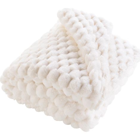 Plaid Imitation Fourrure Sherpa "Frosty" 125x150cm Naturel