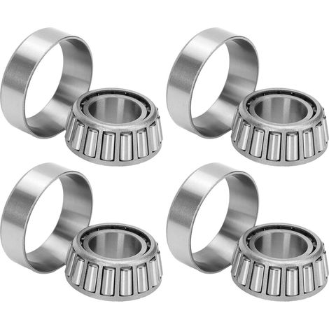 Lot de 4 roulements pour moyeu de roue de remorque avec essieux de 25 mm, roulements 32205, roulements rotatifs silencieux à haute vitesse et durables pour roulements à rouleaux coniques. (1/5)