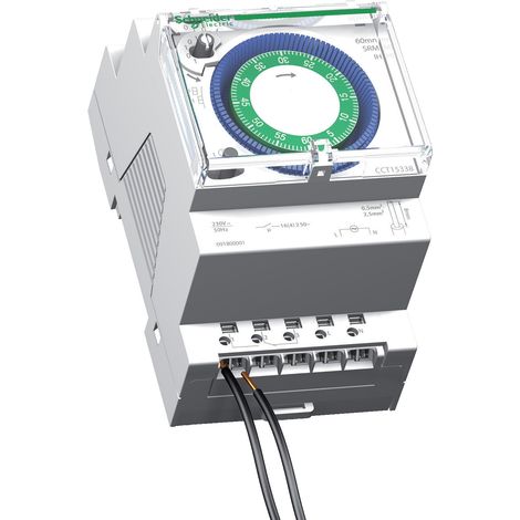 Interrupteur horaire modulaire électromécanique Acti9 IH 60min sans réserve de marche SCHNEIDER CCT15338