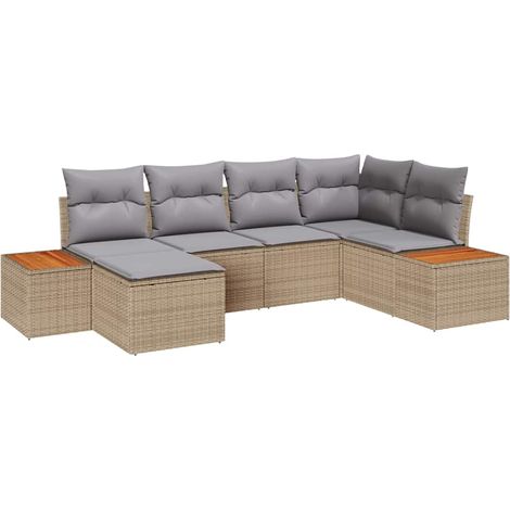 Maison Exclusive - Set Divano da Giardino 7 pz 6-Numero di posti (1/5)