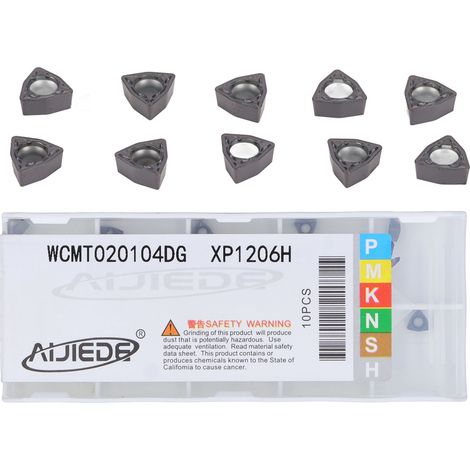 10 Stück Hartmetall-Wendeschneidplatten für CNC-Drehen WCMT020104DG für Wendeschneidplattenhalter