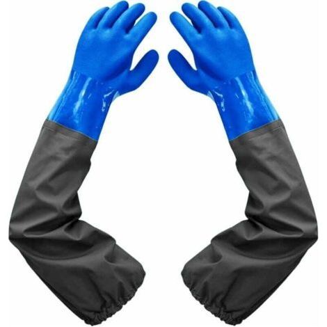 PA Frosted Waterproof Gloves-Teichreinigungshandschuhe, 26 Zoll Beflockungsfutter Elastische Bündchen, Für Die Chemische Industrie Landwirtschaft Fischerei Bau (1/2)