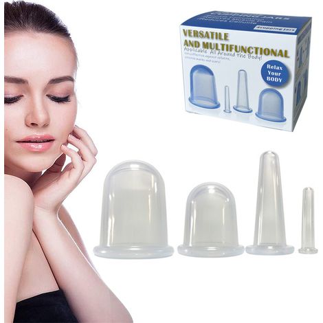 Cupping Silicone - Lot De 4 Ventouses En Silicone Médical Pour Traitement Anti-cellulite Et Massage Corporel - 4 Tailles (1/5)
