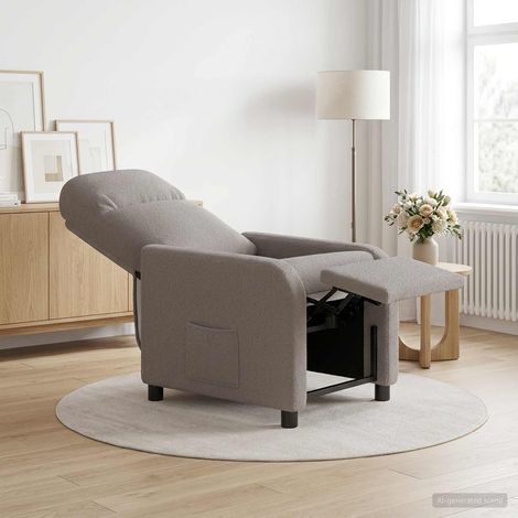 vidaXL Recliner Gris Claro Bouclé (1/5)