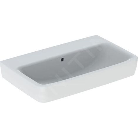 Geberit Selnova Compact - Lavabo 650x400 mm, avec trop-plein, sans trou pour robinetterie, blanc 501.892.00.7 (1/2)