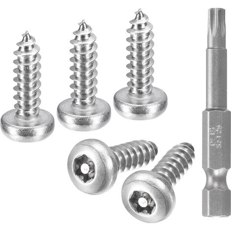 50 Pièces 10 X 5/8" Vis de Sécurité Torx en Acier Inoxydable 304 (1/5)