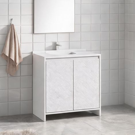 Meuble de salle de bain bianco en MDF 60 x 30 x 60 cm (1/5)