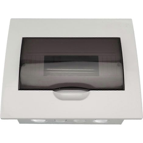 Coffret électrique encastrable 10 modules avec rail DIN, protection IP40, couvercle transparent, boîte de répartition murale pour disjoncteurs, installation intérieure sûre et discrète. (1/5)