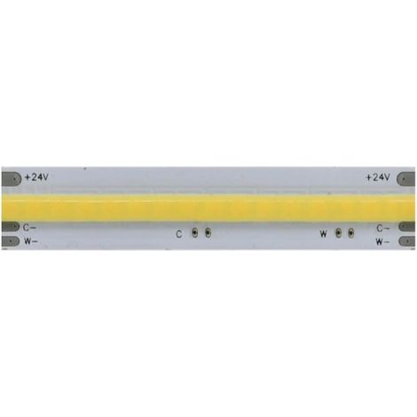 Striscia LED 5 metri Fine 63 COB 24V 10W/m Temperatura Variabile 2700K-6000K IP67 Resistente all'Acqua CRI90 - Beneito & Faure (1/4)