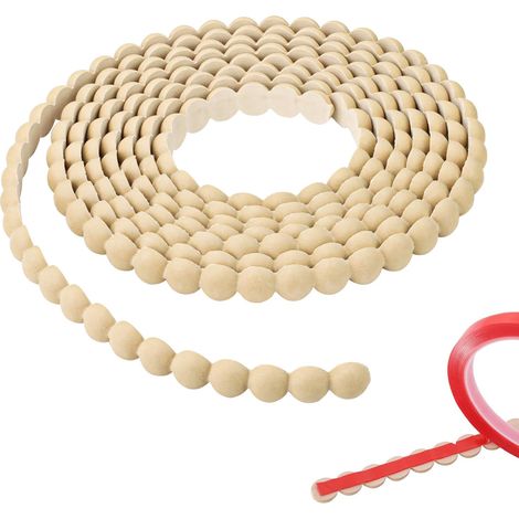 Moulure flexible en PVC de 3 m, moulure adhésive pliable avec un rouleau de ruban adhésif, garniture décorative polyvalente en demi-perle 3D pour bord mural, bordure de cadre de miroir et armoire (1/5)