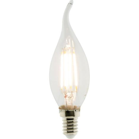Ampoule déco flamme filament LED E14 3W - Blanc chaud - 470lm 2700K - Zenitech (1/3)