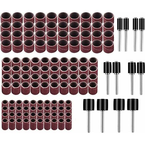 Schleifhülsen, Trommeldorn, Schleifbandhülsen, Schleifhülsen für Elektroschleifer, Schleiftrommel, Bohrer, Schleifzubehör zum Polieren, Schleifen, Schneiden, Bohren, 132 Stück