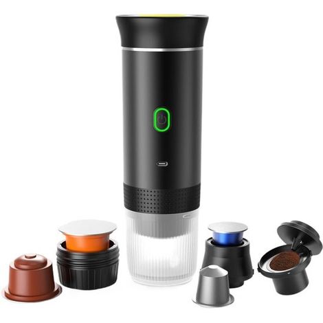 Cafetera eléctrica portátil inalámbrica – USB-C, autocalentable, recargable – Negra (1/5)
