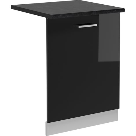 Façade de lave-vaisselle R-Line, Noir Haute brillance, 60cm , PT Anthracite, Vicco (1/5)