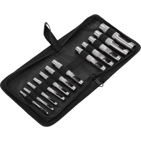 Ensemble de 12 perforatrices pour ceintures, en acier au carbone, pour cuir creux, outils à main multifonctions, 316 mm (1/5)