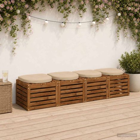 vidaXL Cuscini per Sedia in 4 Pezzi 4 pz 100% Poliestere Crema (1/5)