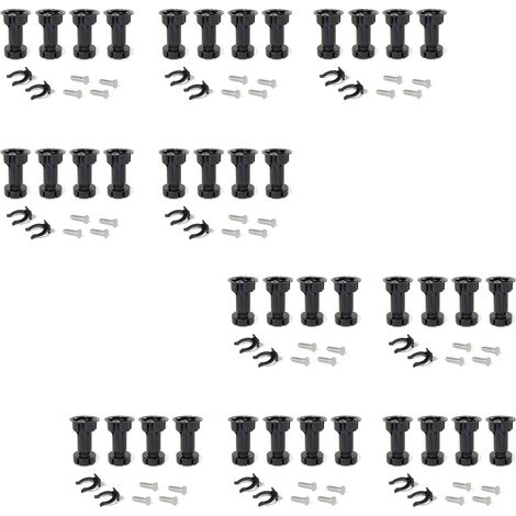 Emuca Lot von 10 Nivellierer Bone, mit vormontierter Sockel, Höhe 100mm, verstellbar 98-115mm, Kunststoff, Schwarz