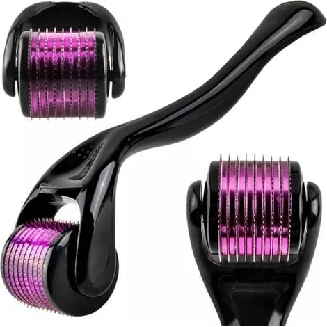 Rouleau de massage pour la peau - Micro-aiguilles - Stimule la peau - Rouleau de massage noir (1/5)