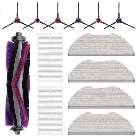 Accessoires pour aspirateur robot Eureka E10s : brosse latérale principale, filtre HEPA, lingette de nettoyage (1/5)