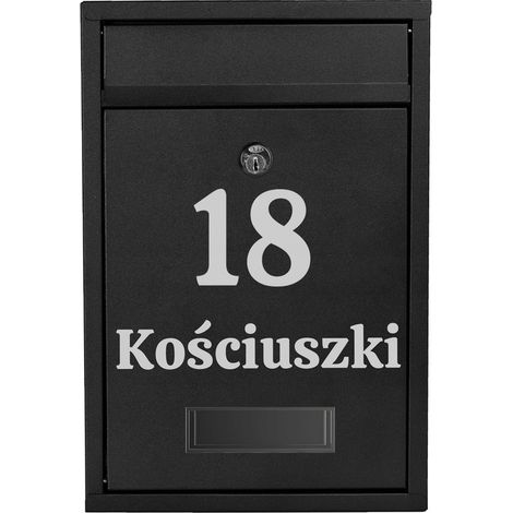 Gustav-Briefkasten, schwarz mit Inschriften (1/5)