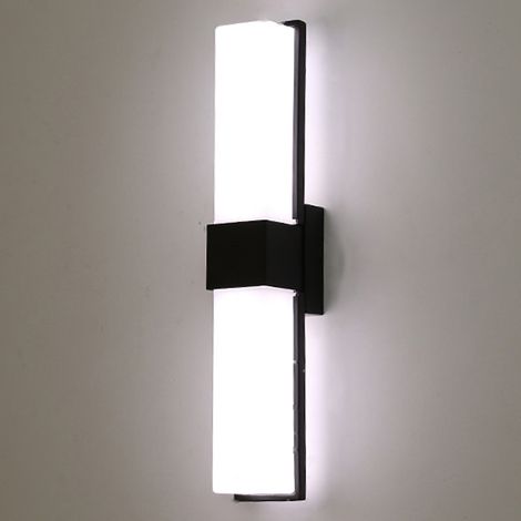 AUTRUCKER Appliques murales LED d'intérieur et d'extérieur, veilleuses pour cages d'escalier et couloirs, double tête, noires - 14 W, lumière tricolore (1/5)