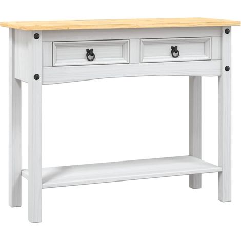 Maison Exclusive - Table console Gamme Corona Pin mexicain Blanc 90x34,5x73 cm (1/5)