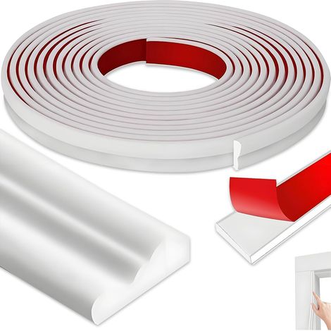 Moulures décoratives autocollantes murales - 3 m x 32 mm - Plinthes murales flexibles autocollantes - Blanc - Pour murs, cadres de fenêtre, cadres de miroir, décoration d'intérieur (1/5)
