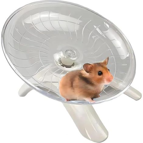 Roue tournante silencieuse de 18 cm avec support réglable pour hamster syrien nain en cage gerbilles et autres petits animaux (1/5)