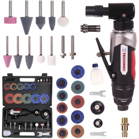 Smerigliatrice angolare pneumatica con set di pietre abrasive diametrali da 6+3 mm PRO (1/5)