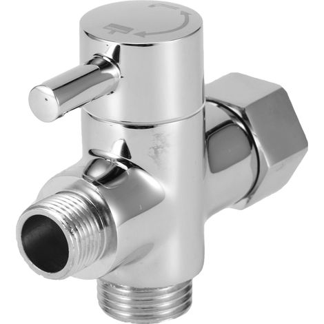 Robinet inverseur 3 voies pour douche de salle de bain, compatible avec pommeau de douche à main et pommeau fixe, séparateur d'eau 3/8 D (1/5)