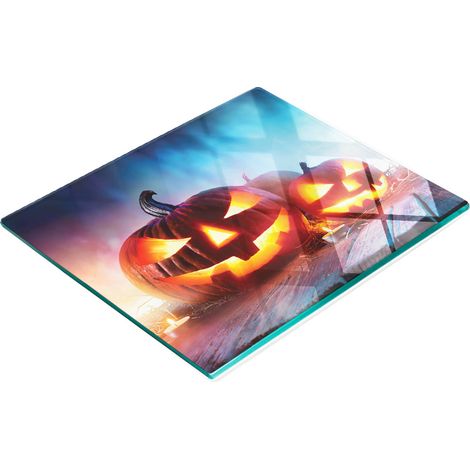 Elegante e resistente pannello in vetro con stampa di zucche di Halloween, 60x52 cm. (1/5)