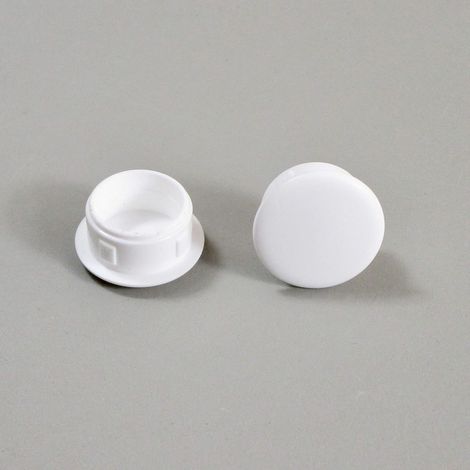 50 Bouchon Cache Obturateur, Plastique Blanc, Diamètre 15 mm, Tête Dôme, Pour Trou Alésage (1/5)