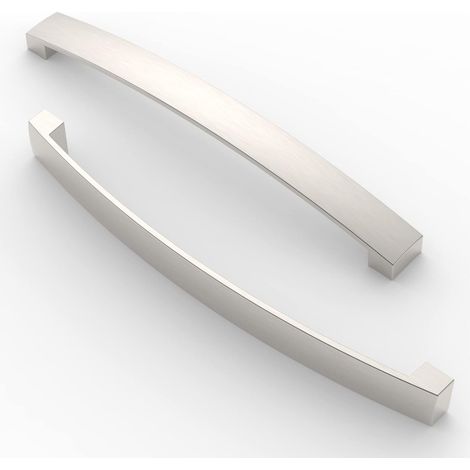 5 Poignée de meuble, 192 mm entraxe, Alliage aluminium, Nickel brossé, Cuisine chambre