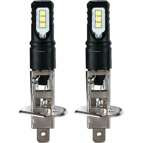 2x H1 6000k Super Bright White 6000lm Drl Kit de phares à LED Faisceau de route (1/4)