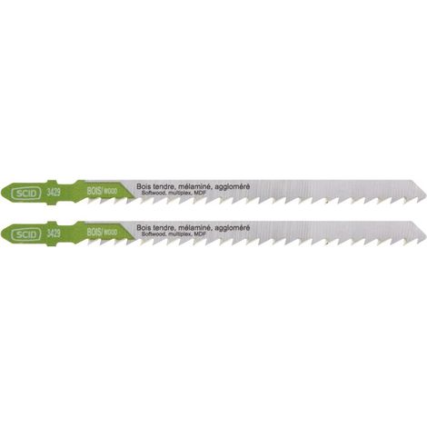 Lame de scie sauteuse bois accroche en T SCID - Epaisseur 1,45 mm - Longueur 132 mm - Vendu par 2 (1/2)