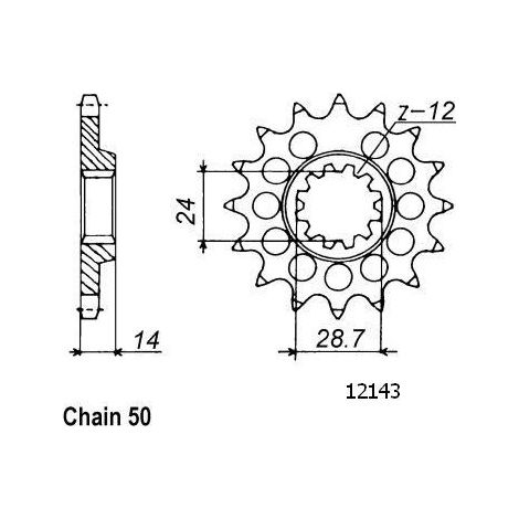 Pignon de sortie de boite Esjot pour Moto Kawasaki 1100 Gpz E