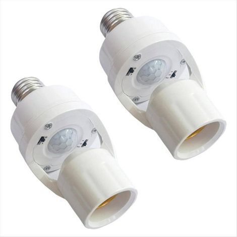 Adaptateur de Douille D'Ampoule Intelligente E27 avec Détecteur de Mouvement PIR, Marche/Arrêt Automatique, Induction Radar et (1/5)