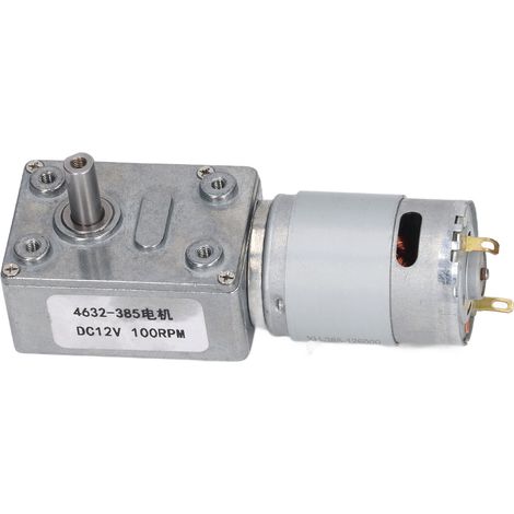 12V Gleichstrom-Getriebemotor mit Selbsthemmung, Schneckengetriebe, im Uhrzeigersinn/gegen den Uhrzeigersinn, 100 U/min, für Winden, Türen und Fenster, kompakter Elektromotor. (1/5)