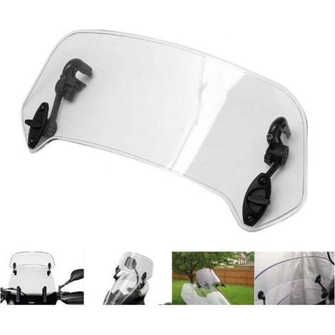 Transparente Motorrad-Windschutzscheibenverlängerung – Verstellbares Universalzubehör – Strapazierfähiges Acrylmaterial – Geräusch- und Windreduzierung