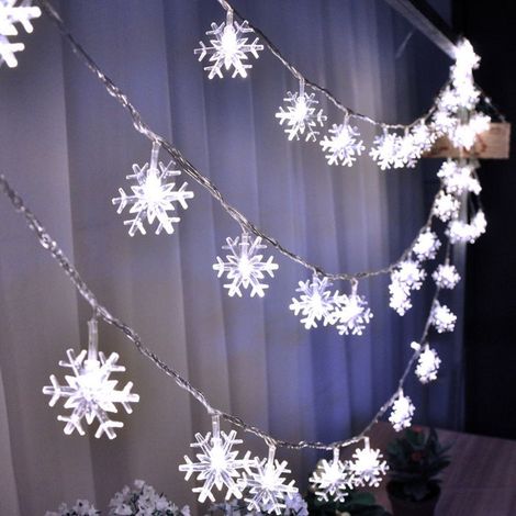 KLVGTIFS PU - Décoration de camping, éclairage de flocon de neige, petites lumières colorées à LED, lumières clignotantes, petites guirla (1/4)
