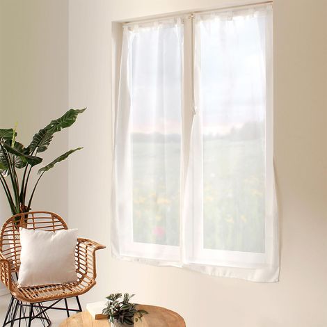 Paire de Voilages à Pattes "Basic" 90x220cm Blanc