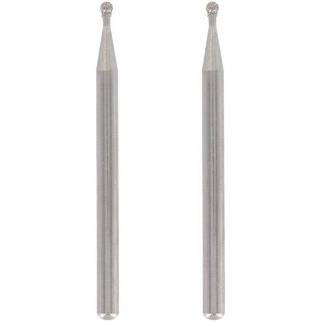 Pair Lot de 2 pointes Diamant, Bout rond, Diamètre de travail 2mm pour Gravure et Sculpture dans le Verre, Miroir, Céramique avec Outil Multiusage Dremel