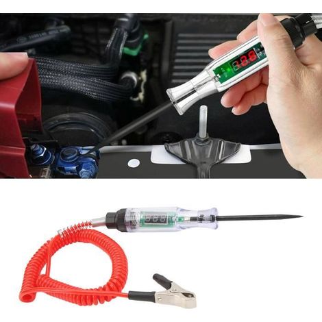 Testeur de circuit électrique automobile avec écran LED et câble spiralé (1/4)