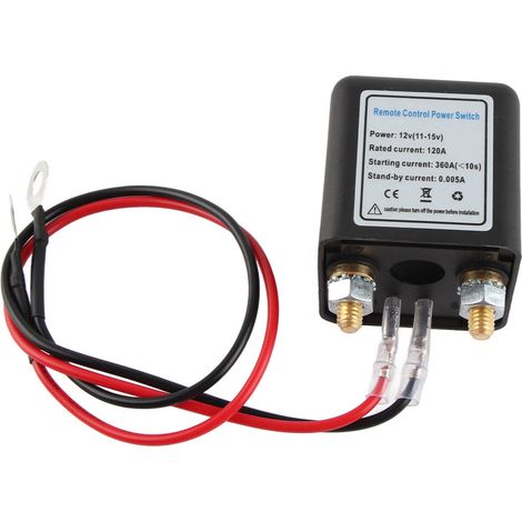 Interrupteur de déconnexion de batterie de voiture avec télécommande et bornes en cuivre pour véhicules 12 V 120 A (1/5)