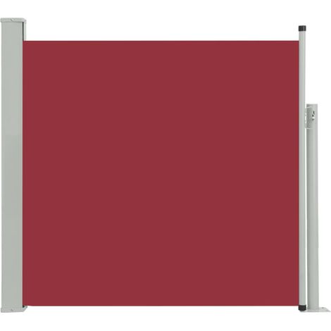 Auvent paravent store brise-vue latéral rétractable de patio jardin terrasse balcon protection visuelle écran 170 x 300 cm rouge