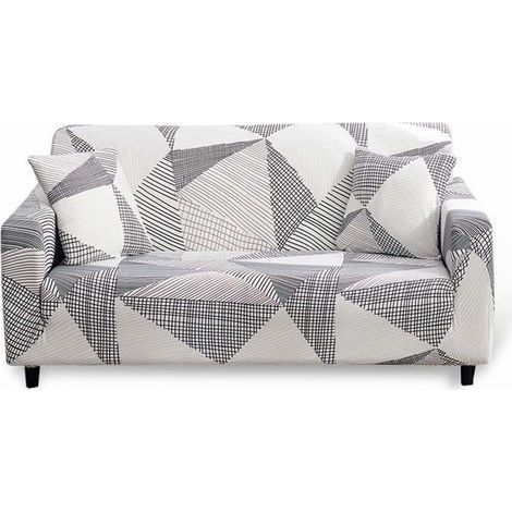 Extendable 2-seater sofa cover with armrests, includes 1 cushion cover (B)