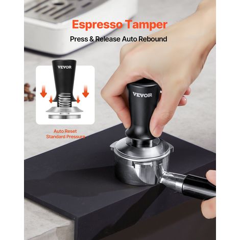 Tampon à expresso, 53 mm, presse à café à ressort en acier inoxydable, tamper à expresso pour barista, 13,6 kg, avec poignée antidé… (1/5)