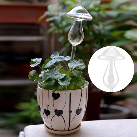 Plantes d'intérieur, fleurs, système d'arrosage automatique, réservoir d'eau en verre transparent en forme de champignon (1/5)