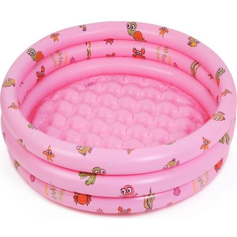 Piscine gonflable ronde pour enfants de 130 cm (51 pouces), avec 3 anneaux, idéale pour l'intérieur et l'extérieur. Jouet de natation pour petites filles, rose. (1/4)