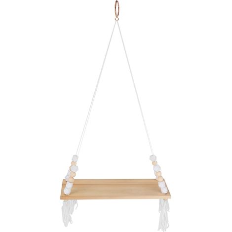 Etagere Murale En Bois - Style Vintage Avec Perles - Pour Salon Chambre Cuisine - Dimensions 45x13 8x0 9cm - Couleur Blanche (1/5)